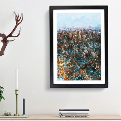 Above New York City In Abstract - Single Picture Frame Painting