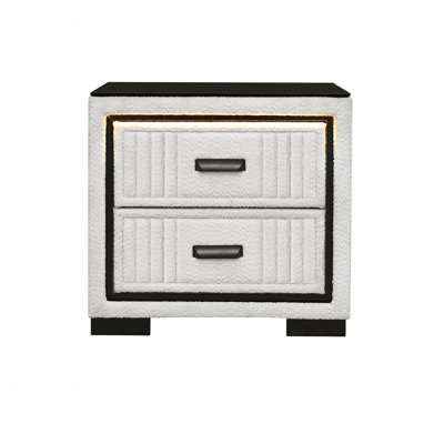 Table de chevet blanche et noire Isaiah