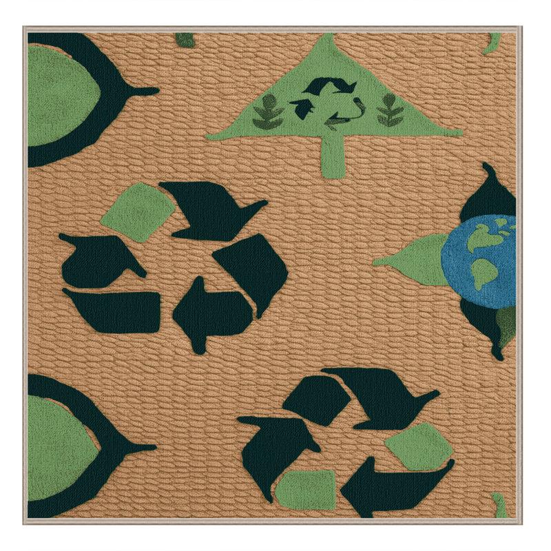 Tapis de transport brun lavable à la machine, Carré 8 pi