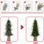 Arbre de Noël 48 pouces avec 100 lumières à DEL colorées, 396 pointes, baies rouges, pin et pot à paillettes stable