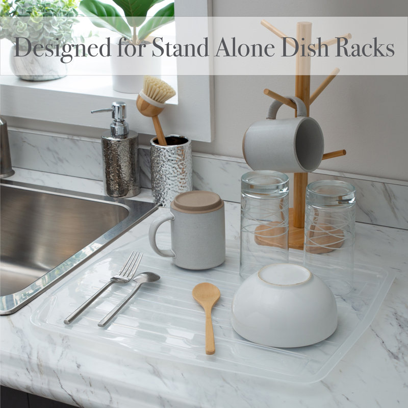 Clear Plastic Countertop Dish Draining Tray