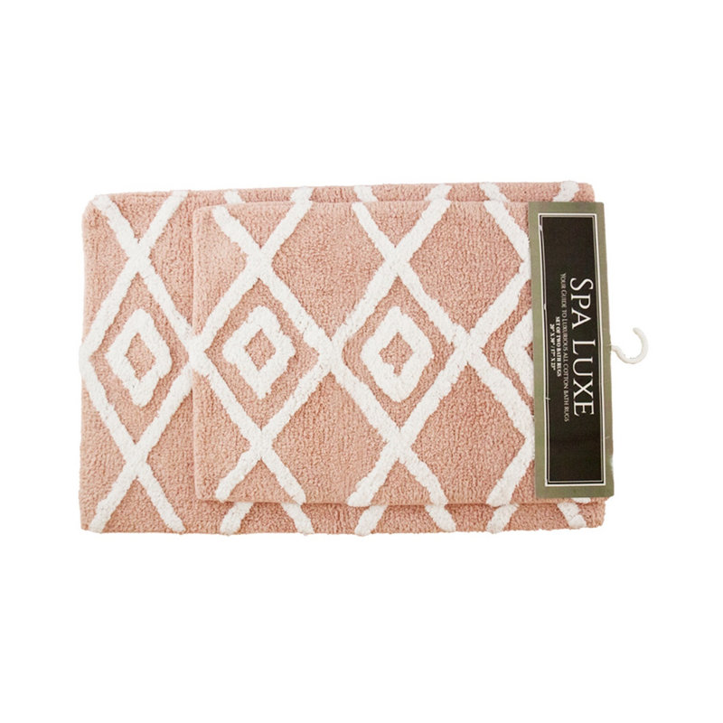 Jalien Cotton Bath Rug, Rose Smoke