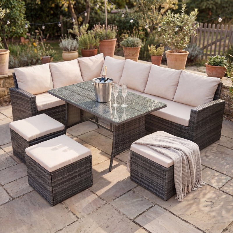 Wynnefield Corner Sofa Set,  Beige, Grey