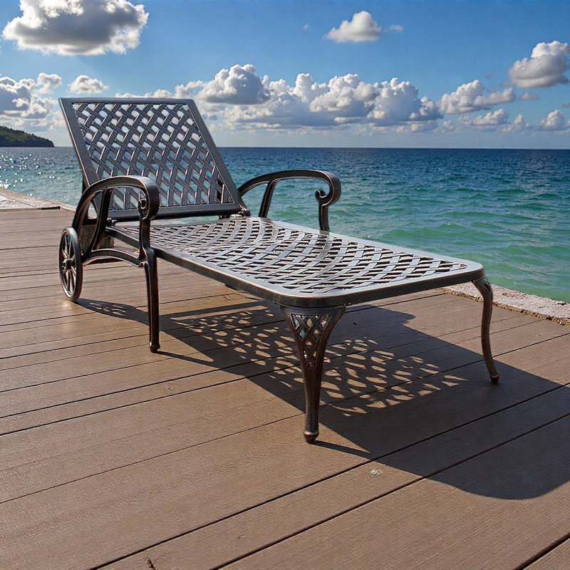 Chaise longue en aluminium coulé 1Pcs, Brun