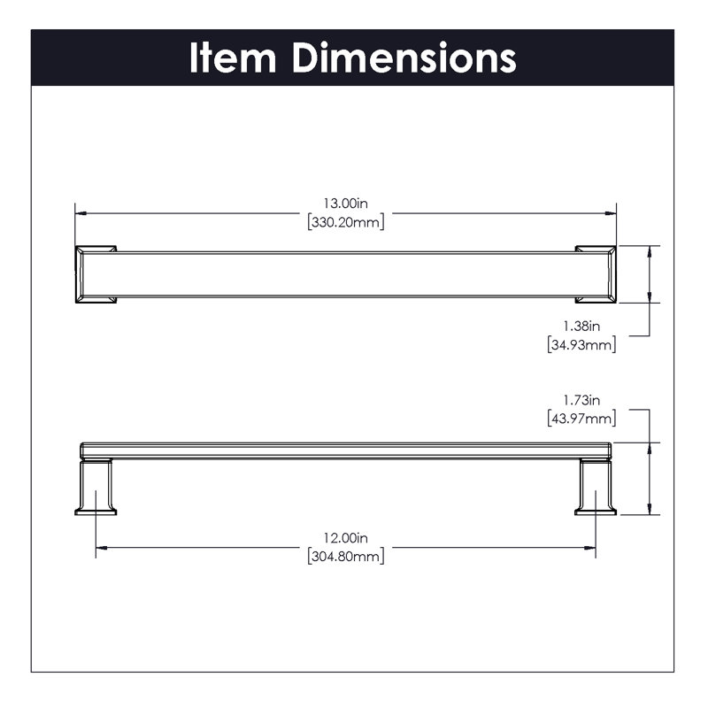 12" Center to Center Appliance pull, Brushed Golden Brass