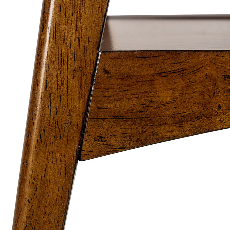 Table de bout avec base en pacane et plateau blanc, tablette de rangement, assemblage requis, base à finition haute de 22 po, plateau et 24 po x 24 po