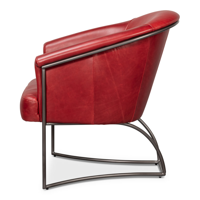 Nagel Armchair, Red Genuine Leather