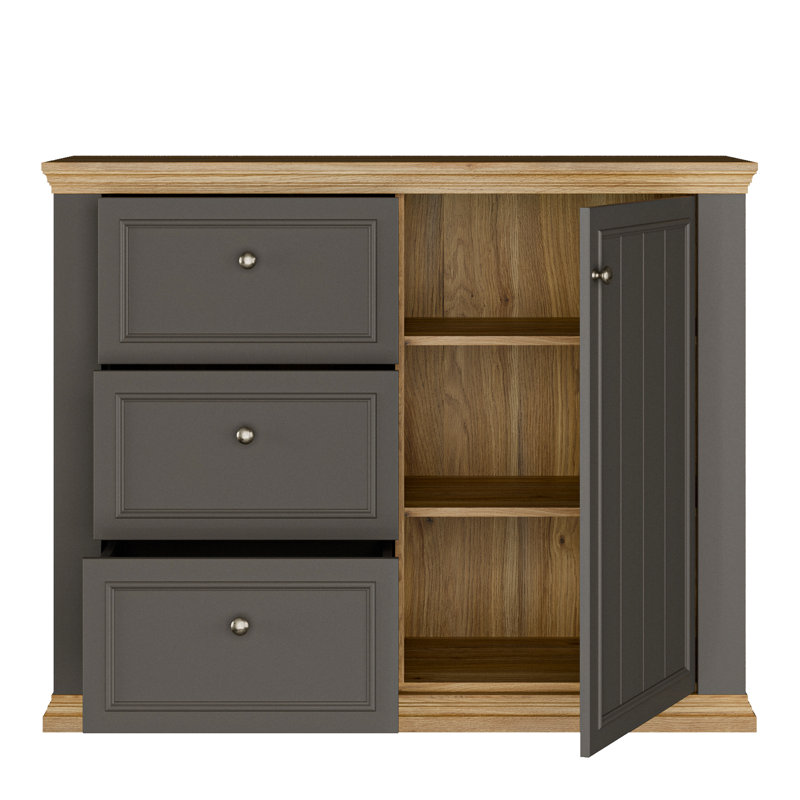 Pontypool 119.5cm Sideboard, Grey/Oak
