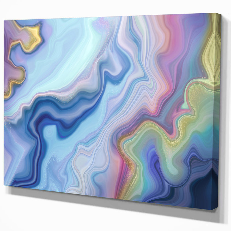 « abstract marbleed », impression, H 20 po x l 20 po x P 1 po, Toile tendue