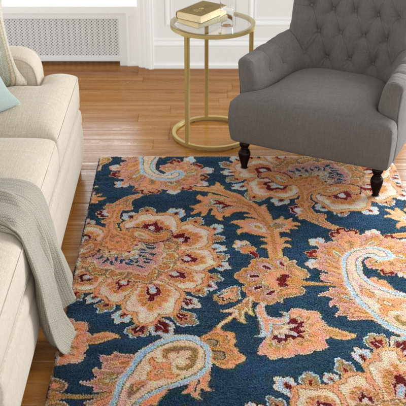 Akain Hand Tufted Wool Eco-Friendly Area Rugs - Rectangle, Brown Color, Floral Modern Design, High Pile Thick Handmade Anti Skid Area Rugs for Living Room, Bed Room