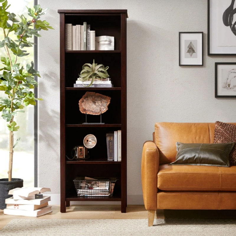 Bibliothèque de rangement en bois massif à cinq couches en bouleau