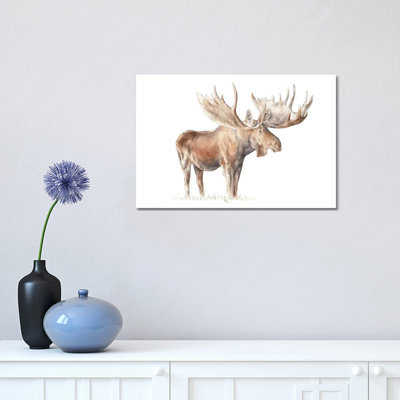Moose 1 Piece Wrapped Canvas Painting