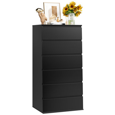 Brichelle 6 - Drawer Dresser, Wood Dressers & Chests of Drawers with Smooth Metal Rail