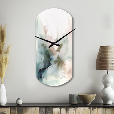 Horloge murale en métal verte et crème Essence Of Modernity II - Marble