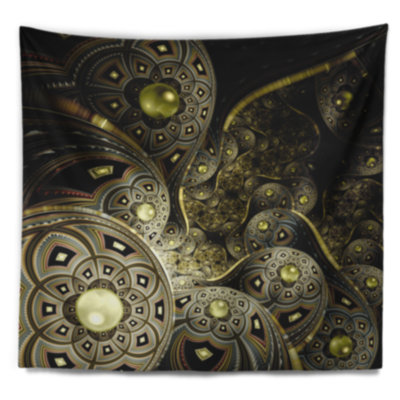 Tapisserie symétrique or fractal flower Floral