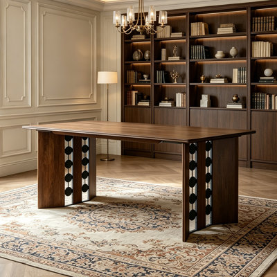 French-style Retro Solid Wood Iron Practical Desk