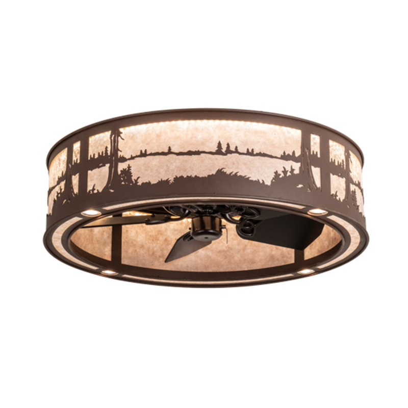 Quiet Pond LED Flush Mount Ceiling Fan