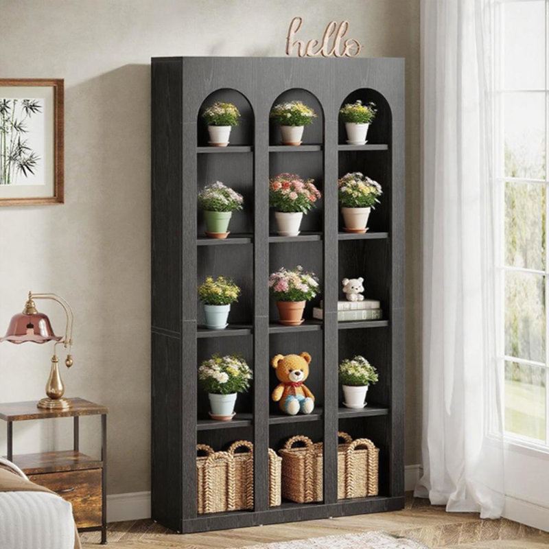 Bibliothèque avec 4 tablettes, Noir
