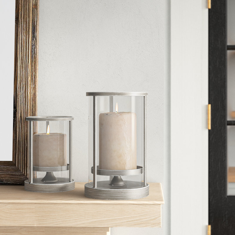 Danity 2 Piece Metal Tabletop Tealight Holder Set