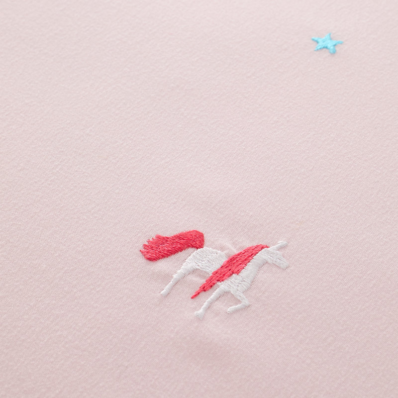 Embroidered Unicorn Duvet Cover Set, Double - 2 Standard Pillowcases