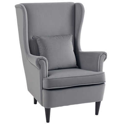 HOMCOM Modern Accent Chair Wingback Armchair High Backrest