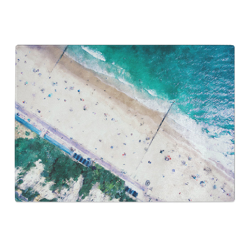 Tempered Glass Bournemouth Beach Chopping Board, 20 cm x 28.5 cm