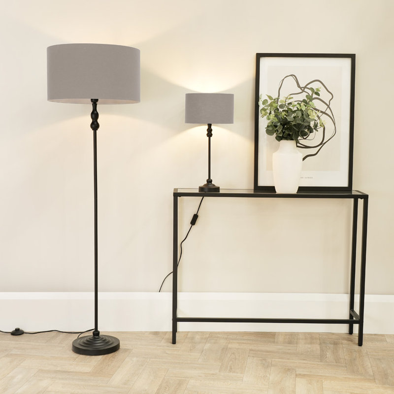 Romeir Metal Table Lamp, Grey
