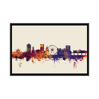 Reproduction d'art sur toile tendue Skyline Series: Brighton, Angleterre, Royaume-Uni