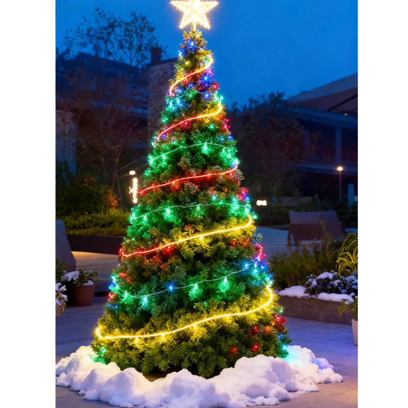 360 Led Outdoor 12ftx5ft Christmas Net Lights,fairy String Light 8 Modes For Indoor Xmas Tree Bush Garden Decor Party-multicolor