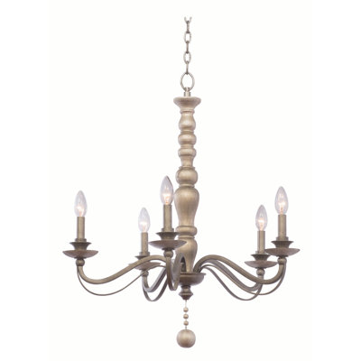 Lustre argenté Colune 5 LT Dune Kalco