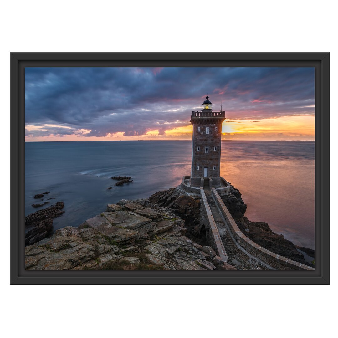 Gerahmtes Poster Lighthouse Sunset