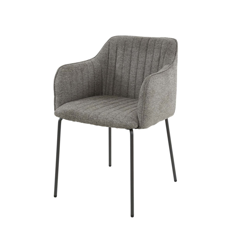 Omni 48cm H Polyester Upholstered Metal Armchair, Taupe