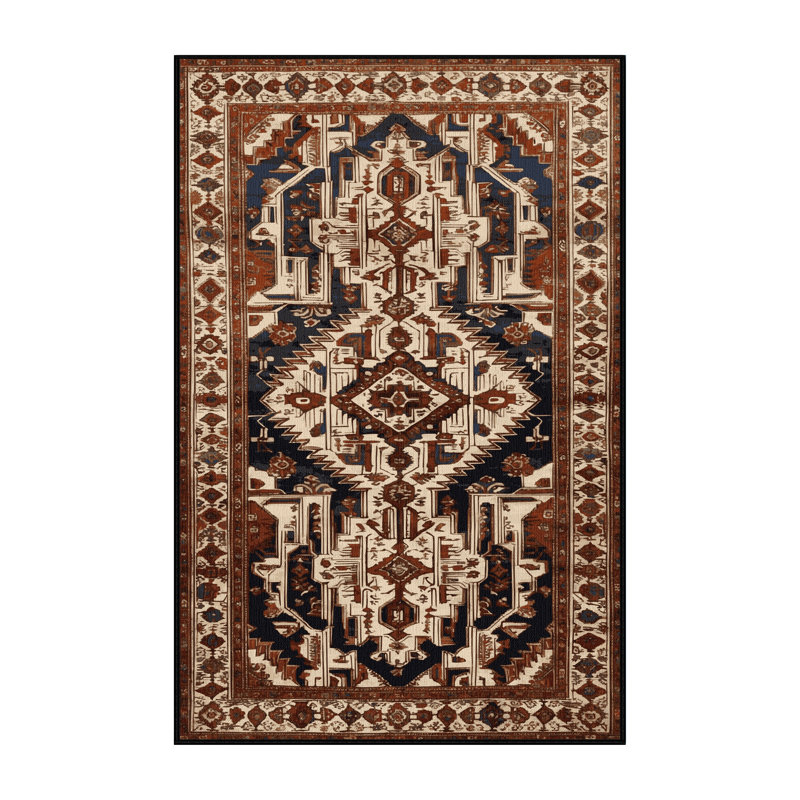 Machine Washable Persian Brown Area Rug, Rectangle 2' x 3'