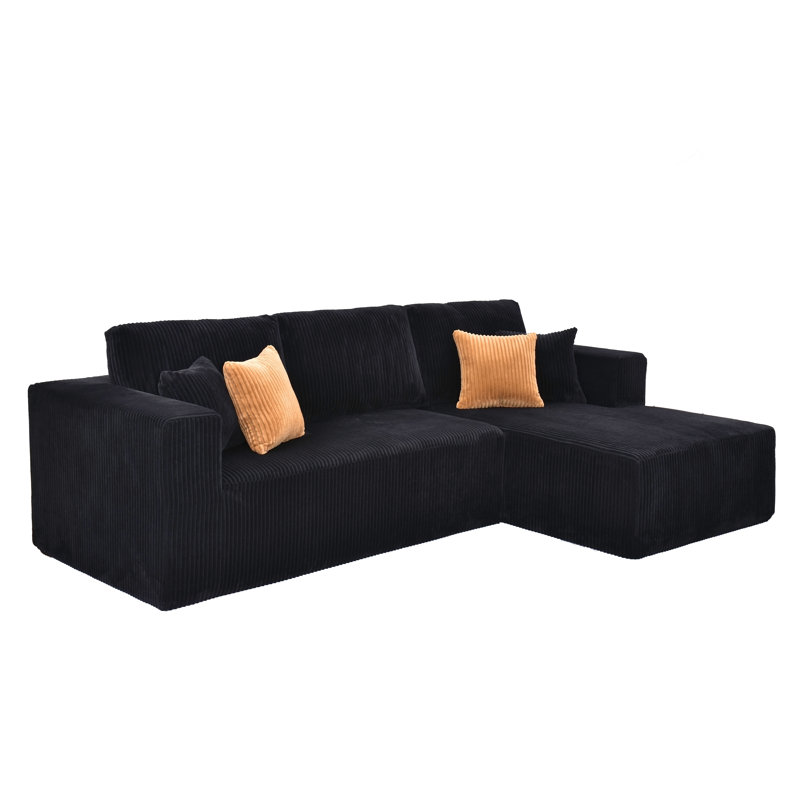 Canapé modulaire Fogshire, Orienté à droite, Noir