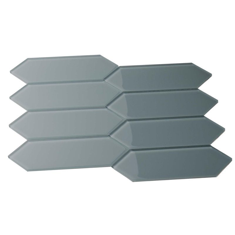 3"x9" Glass Picket Subway Wall Tile, Dark Slate