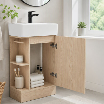 Meuble-lavabo 18,6 po avec lavabo et rangement latéral
