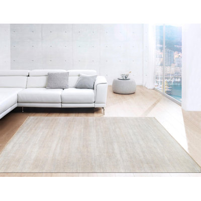 Hand-Knotted Wool/Silk Area Rug