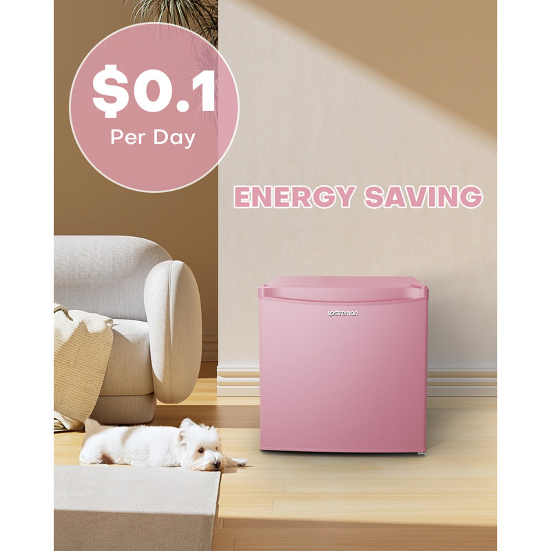 1.7 Cu.Ft Single Door Mini Fridge, ENERGY STAR,Single Door Compact Refrigerator for Dorm, Office, Bedroom,, Pink