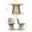 Ensemble de table de salle à manger pour 4 personnes avec table ovale extensible et 4 chaises pivotantes rembourrées en tweed-1892852053
