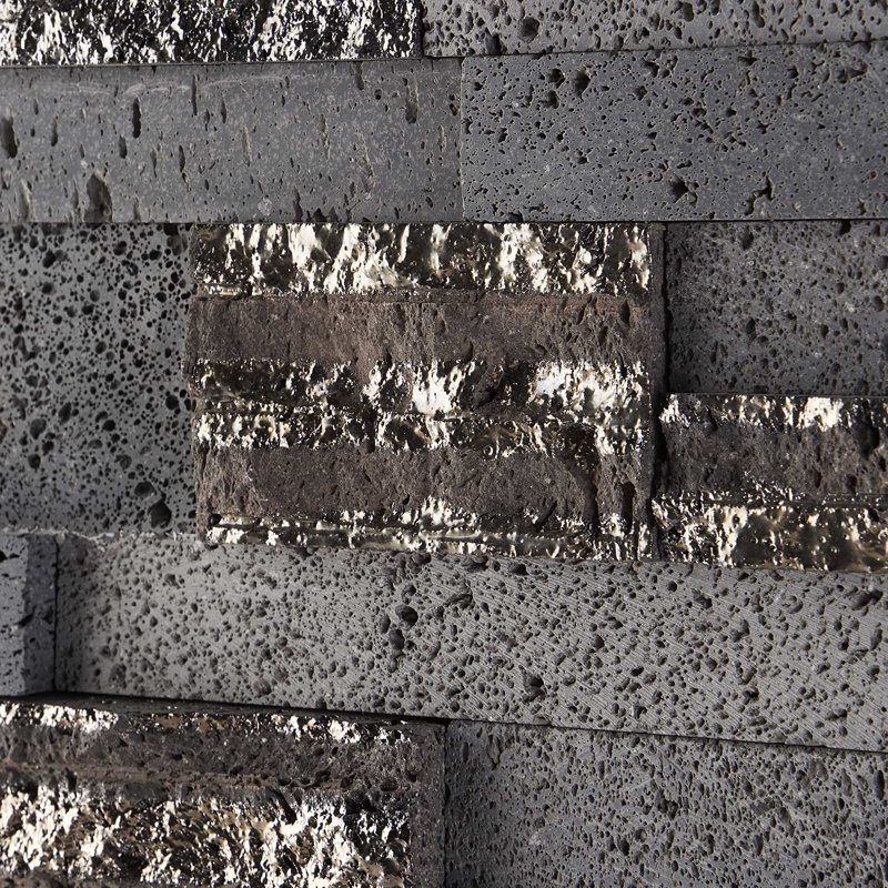 Stackstone 8x24 Textured 3D Brick Lava Stone Mosaic Tile