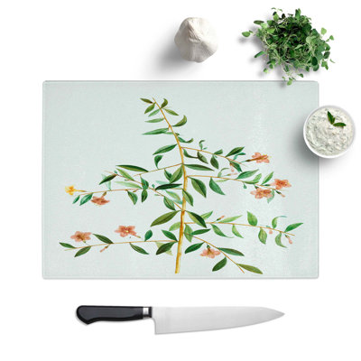 Glass Goji Berry Tree Flowers by Pierre-Joseph Redoute Chopping Board