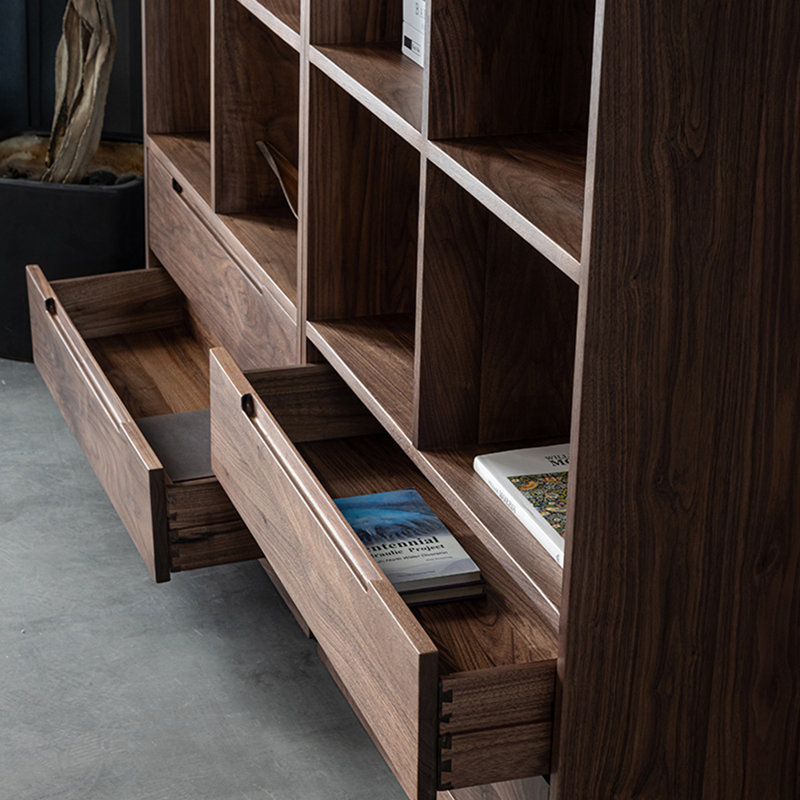 Black walnut solid wood bookcase