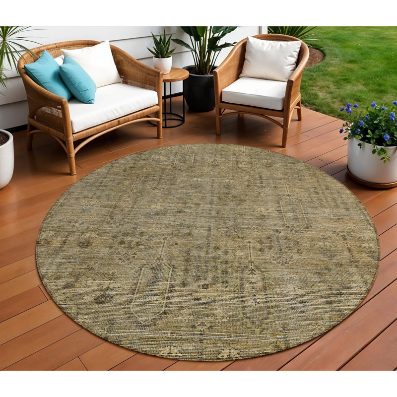 Tapis rond lavable 8 '' Southwestern