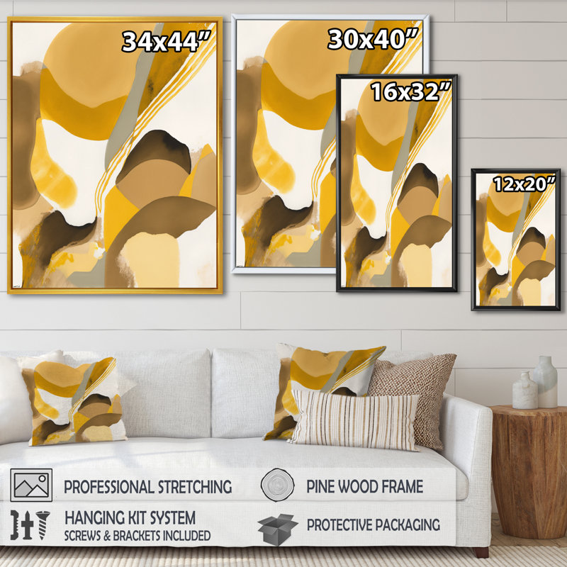 Arminia - reproduction sur toile, H 32 po x l 24 po x P 1 po, Toile avec cadre flottant or