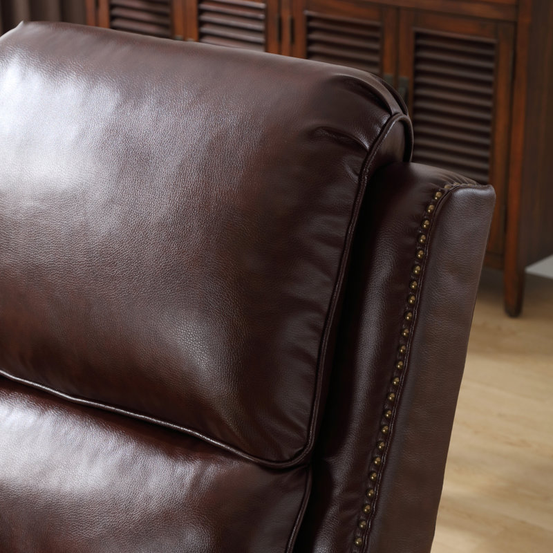 Fauteuil inclinable avec dossier à pression 34,3 po de largeur et garniture (ensemble de 2), Marron foncé