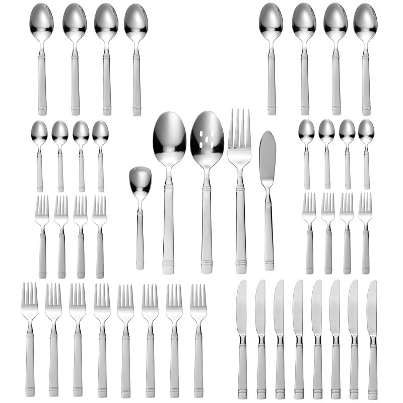 Ensemble de couverts en acier inoxydable de 45 pièces Lorren Home Trends, service pour 8 personnes, va au lave-vaisselle