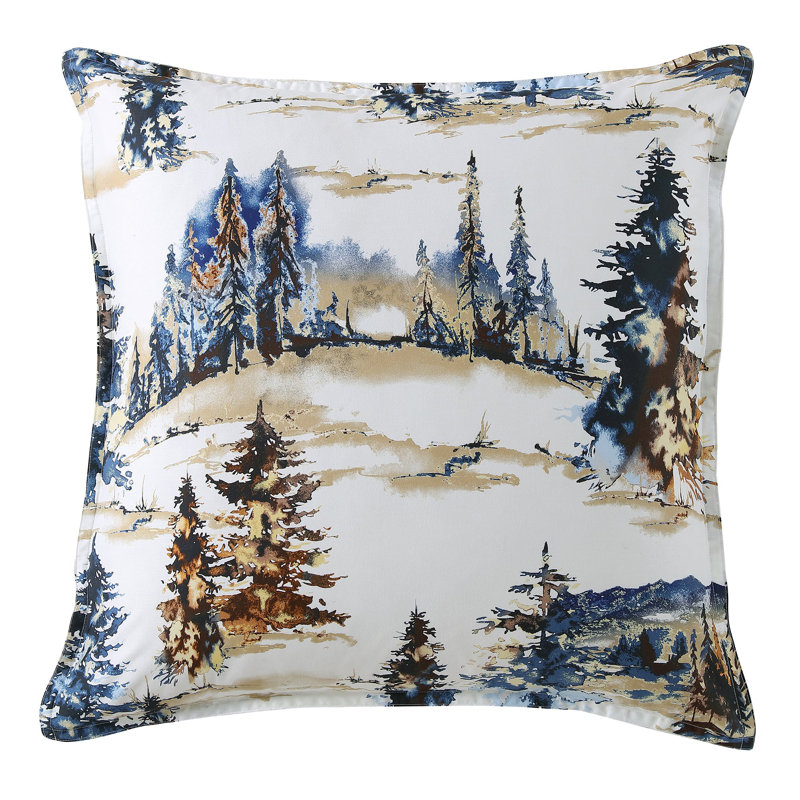 Acadia Forest Print Cotton Euro Sham 27 x 27 inch
