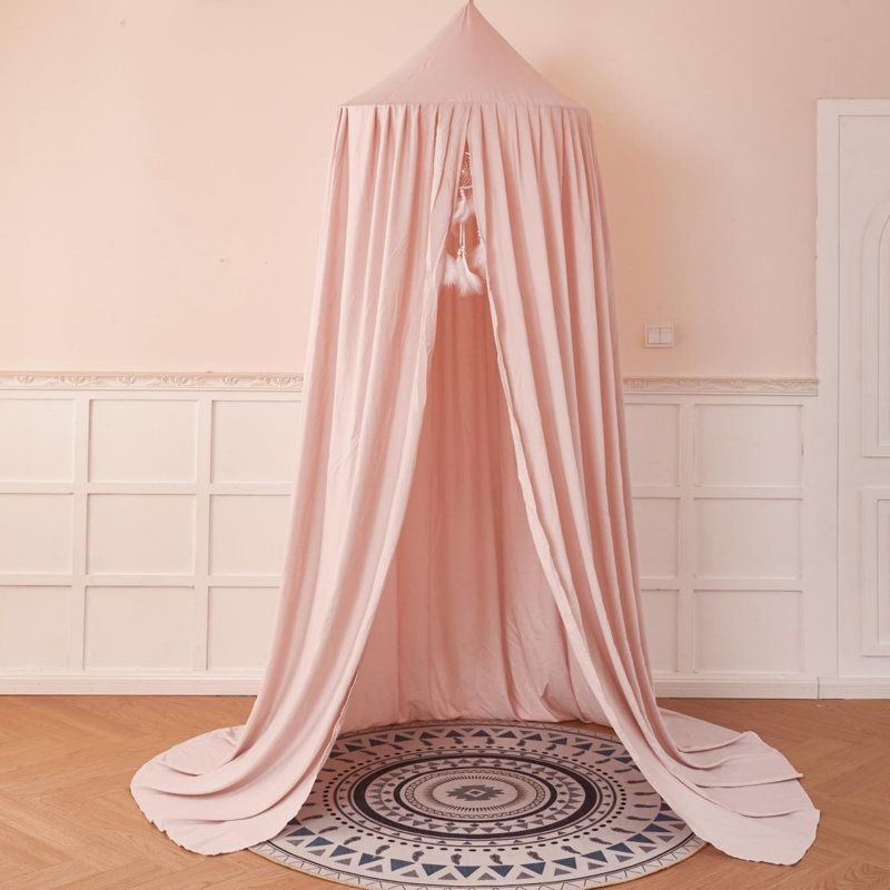 Princess Bed Canopy Round Dome For Girls Room Decor, Green, Pink