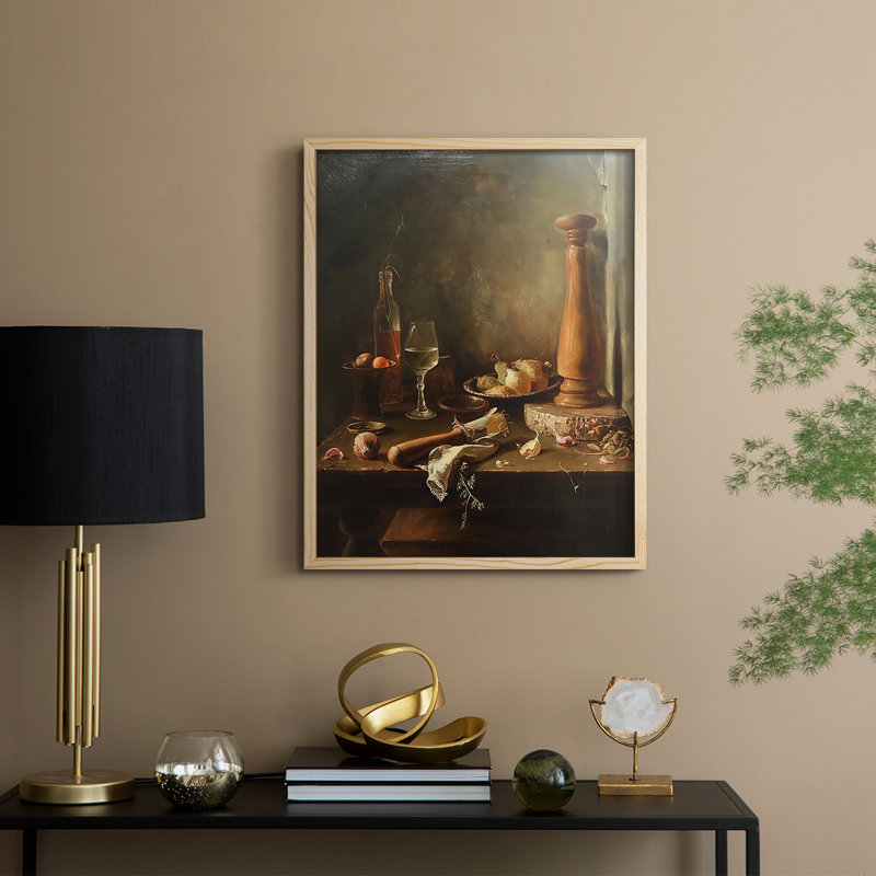 Reproduction encadrée FLORAL Series DCCXVIII - bois massif, Naturel, H 21 po x l 17 po
