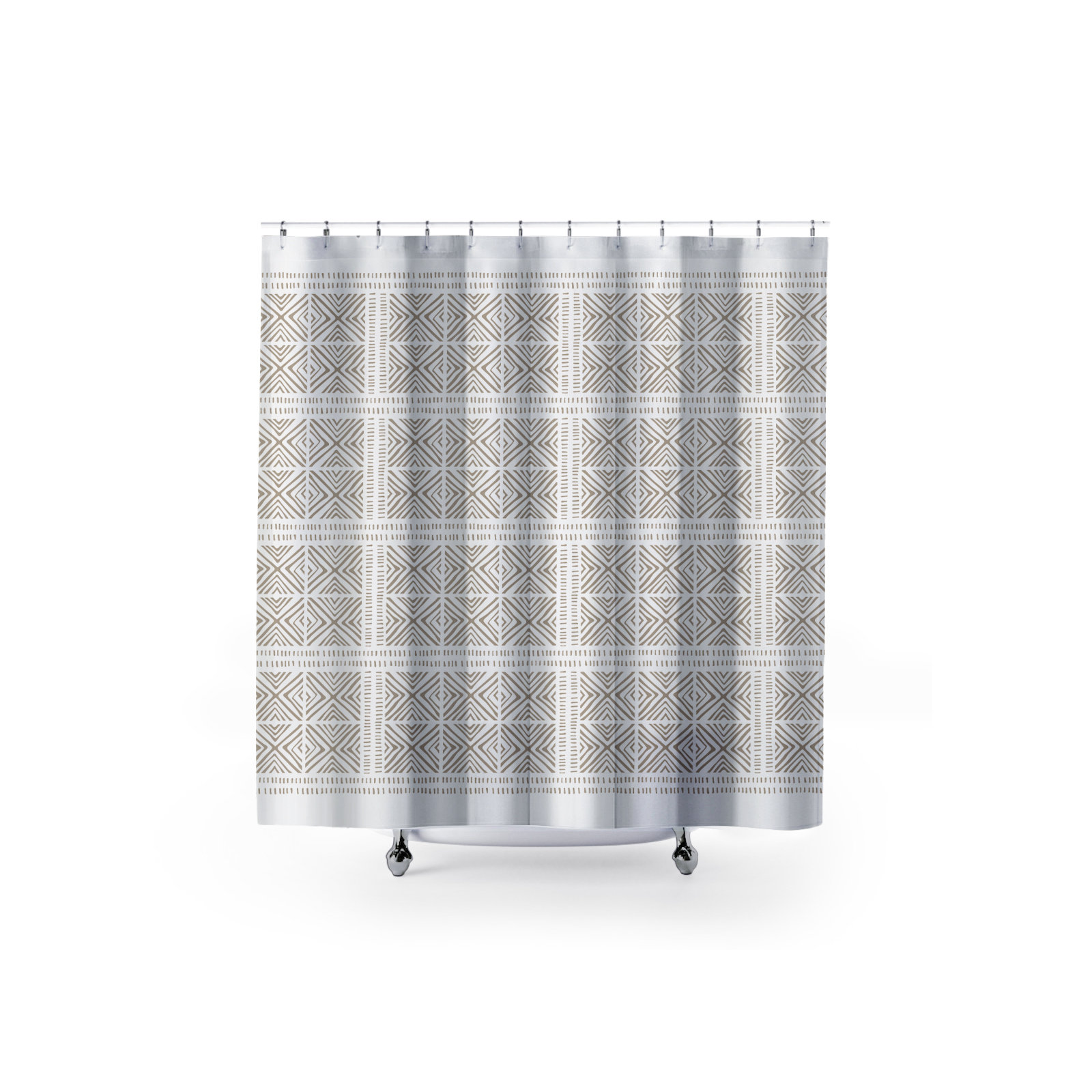 Thora Tribal Shower Curtain, ThoraTribal Beige